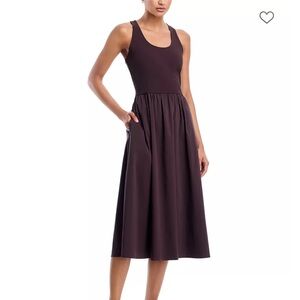 NEW Sweaty Betty Explorer Ribbed Racer Dress Size 8 Chocolate Brown